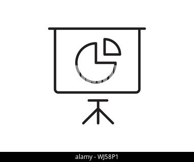 Presentation chart icon for business analytics and data reporting Stock Vector