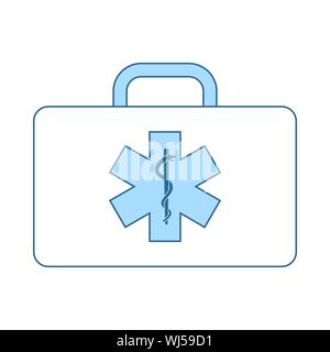 Medica Case Icon. Thin Line With Blue Fill Design. Vector Illustration. Stock Vector