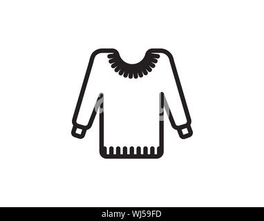 Sweater clothing icon for fashion apparel and winter wear vector Stock Vector