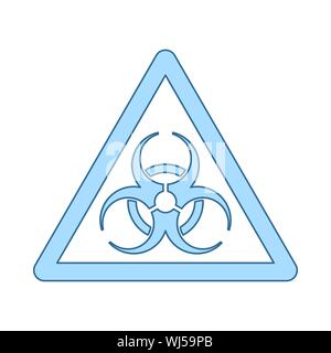 Biohazard Icon. Thin Line With Blue Fill Design. Vector Illustration. Stock Vector