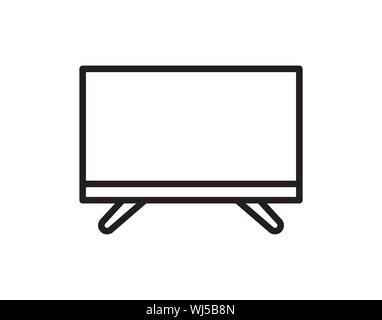 Television screen icon for media display and entertainment device, minimalist vector Stock Vector