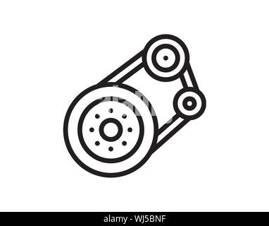 Car wheel and tire icon automotive spare symbol, outline black vector Stock Vector