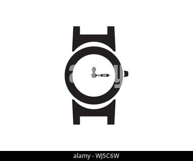 Wrist watch timepiece icon for time management and fashion accessory, vector symbol Stock Vector