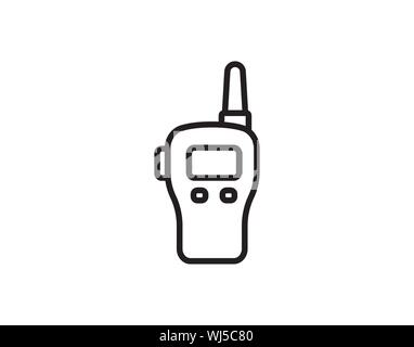 Walkie talkie communication icon for radio transmission and portable security device Stock Vector