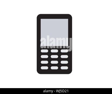 Calculator device icon for finance and accounting, flat black vector symbol isolated on white Stock Vector
