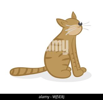 Vector illustration cat. Hand drawn. Colored outlines. Stock Vector