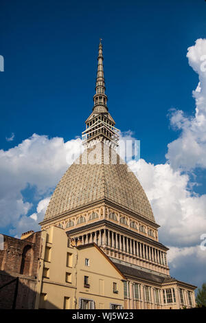 The Mole Antonelliana is a major landmark building in Turin, Italy. It is named for the architect who built it, Alessandro Antonelli. Originally conce Stock Photo