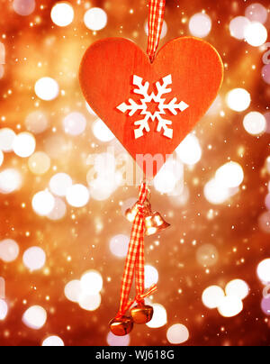 Heart shaped decor for Christmas Stock Photo