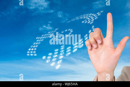 Composite image of businesswoman pointing Stock Photo