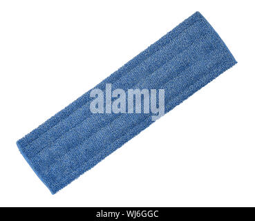 Blue microfiber cleaning cloth for floor cleaning isolated on a white background. Stock Photo