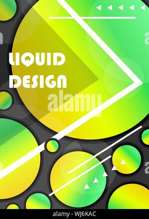 Placards with abstract liquid gradient shapes. Liquid color background design. Template with place for text. Stock Vector
