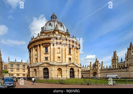 View of the Radcliffe Camera, Brasenose College and All Souls College from Radcliffe Square, Oxford, England, United Kingdom. Stock Photo