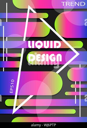 Trendy Vibrant Fluid Colors. Design Element with Copy Space for Text. Vector banner poster template in Eps10. Stock Vector