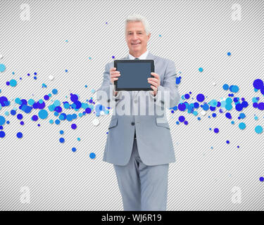 Composite image of boss showing a touch pad screen against a white background Stock Photo