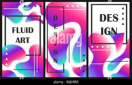 Liquid color covers set. Vector gradient banners. Template for your design with place for text. Stock Vector