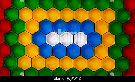 Mosaic pattern of white, blue, yellow, green and red color Stock Photo