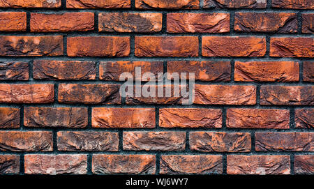 Brick wall background. Old red brick wall wallpaper. Loft design. Stock Photo