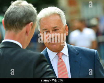 London 3rd September 2019 Sir Alan Duncan MP, former Minister, being interviewed on College Green London Credit Ian DavidsonAlamy Live News Stock Photo