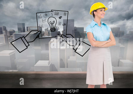 Composite image of smiling attractive architect posing Stock Photo