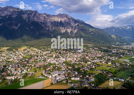Aerial view Schaan, Liechtenstein Stock Photo