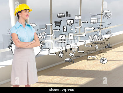 Composite image of smiling attractive architect posing Stock Photo