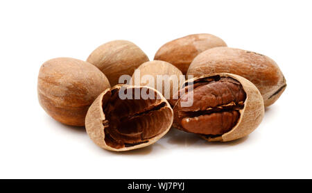 Pecan nuts isolated on a white background. Stock Photo