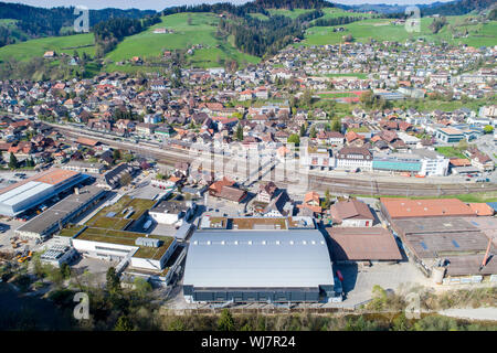 Aerial view Langnau iE Stock Photo