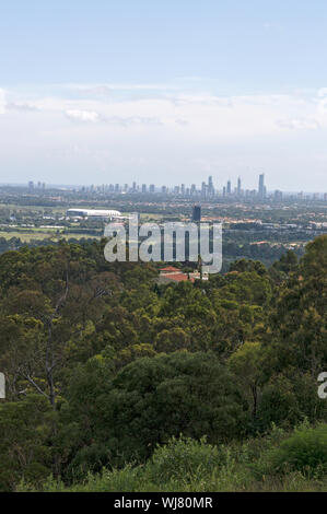 View of Surface Paradise from the Springbrook mountains on the Gold Coast in Queensland, Australia Stock Photo