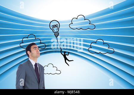 Composite image of unsmiling businessman standing Stock Photo