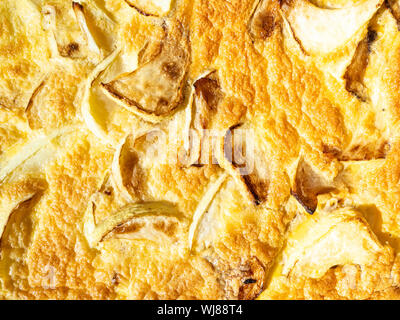 food background - top view of baked omelette with white squash vegetable Stock Photo