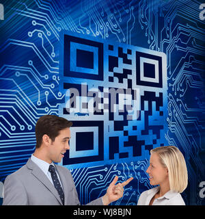 Composite image of business people meet each other Stock Photo