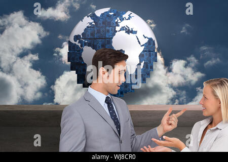 Composite image of business people meet each other Stock Photo