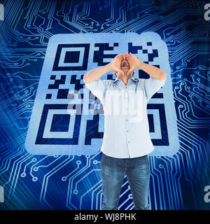 Composite image of shouting casual man standing Stock Photo