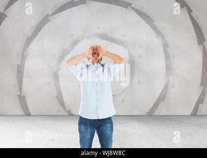 Composite image of shouting casual man standing Stock Photo