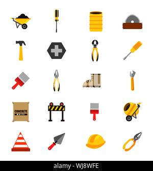 bundle of construction tools icons Stock Vector