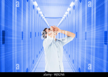 Composite image of shouting casual man standing Stock Photo