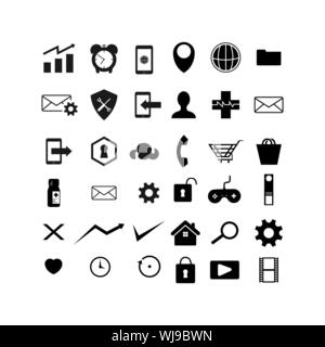 Web symbol icon set vector image design on white background. Web business symbol logo  vector design Stock Vector