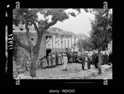 Halhul village at kilometer 30 on Hebron road. Courtyard in front of guest chamber, Halhul Stock Photo