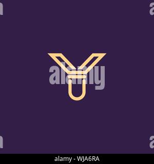 Creative Innovative Initial Letter logo YY Y. Minimal luxury Monogram. Professional initial design. Premium Business typeface. Alphabet symbol. Stock Vector