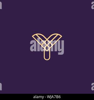 Creative Innovative Initial Letter logo YY Y. Minimal luxury Monogram. Professional initial design. Premium Business typeface. Alphabet symbol. Stock Vector