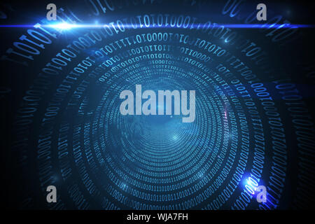 Spiral of shiny binary code Stock Photo