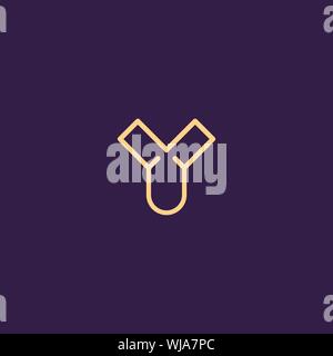 Creative Innovative Initial Letter logo YY Y. Minimal luxury Monogram. Professional initial design. Premium Business typeface. Alphabet symbol. Stock Vector