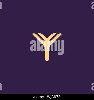 Creative Innovative Initial Letter logo YY Y. Minimal luxury Monogram. Professional initial design. Premium Business typeface. Alphabet symbol. Stock Vector