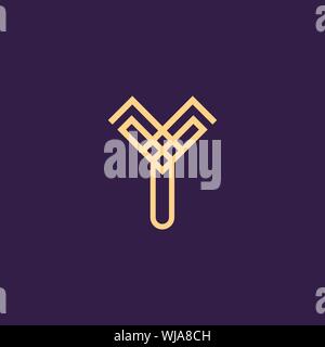 Creative Innovative Initial Letter logo YY Y. Minimal luxury Monogram. Professional initial design. Premium Business typeface. Alphabet symbol. Stock Vector