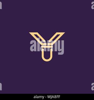 Creative Innovative Initial Letter logo YY Y. Minimal luxury Monogram. Professional initial design. Premium Business typeface. Alphabet symbol. Stock Vector