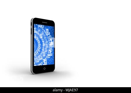 Binary code on smartphone screen Stock Photo