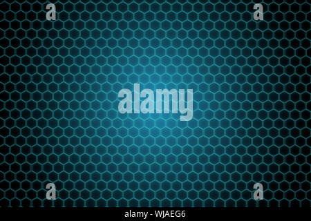 Black background with shiny hexagons Stock Photo