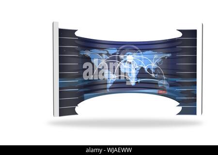 World map on abstract screen Stock Photo