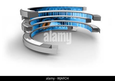 Binary code on abstract screen Stock Photo