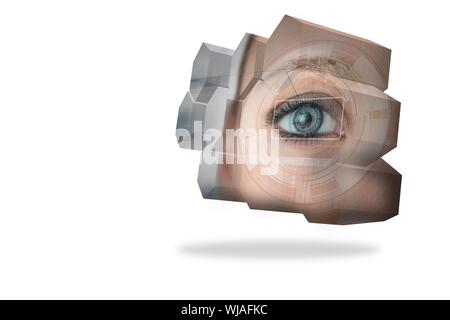Eye interface on abstract screen Stock Photo